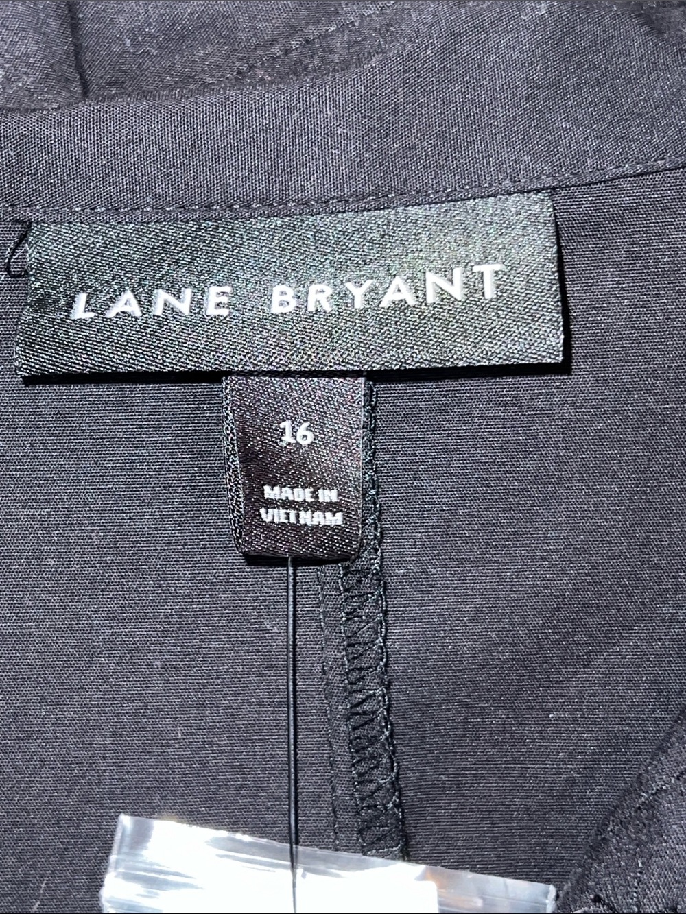 Lane Bryant Extreme Peplum Tunic Shirt Top Long Sleeve Black Size 16 New - Picture 2 of 8